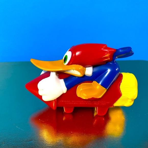 WOODY WOOD PECKER & ROCKET COLLECTIBLE FAST FOOD DAIRY QUEEN ACTION TOY VTG 2000 - Picture 2 of 8